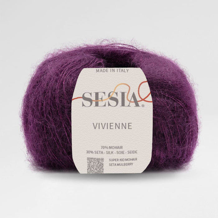 Sesia Vivienne 2Ply Silk Mohair-Yarn-Wentworth Distributors-Blackcurrent (0956)-Wild & Woolly Yarns