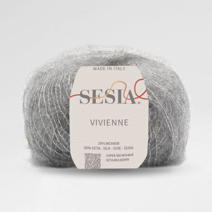 Sesia Vivienne 2Ply Silk Mohair-Yarn-Wentworth Distributors-Grigio Melange (8463)-Wild & Woolly Yarns