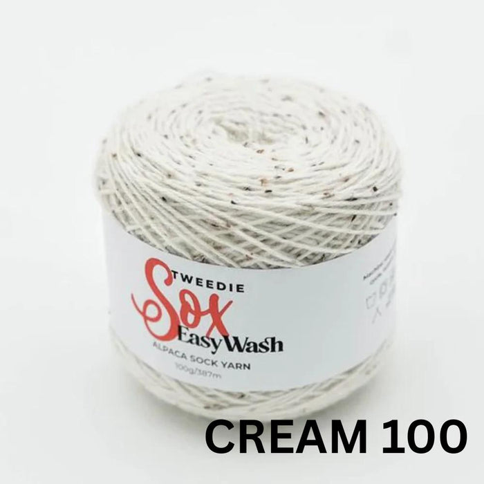 Tweedie Sox 4Ply-Yarn-Alpaca Yarns-Cream (100)-Wild & Woolly Yarns