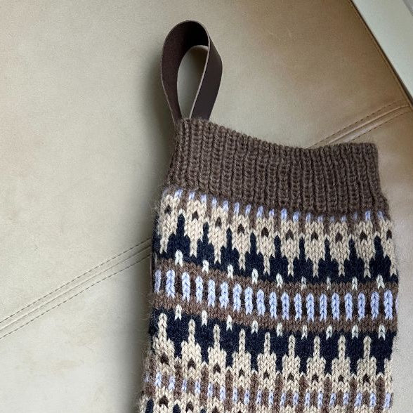 Leather Strap For Christmas Stocking - Dark Brown-Zipper-PetiteKnit-Wild & Woolly Yarns