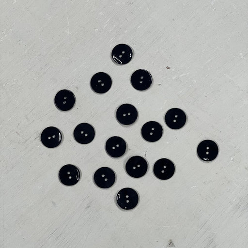 Agoya Shell Buttons - Black (15mm)-buttons-Trendy Trims-Wild & Woolly Yarns