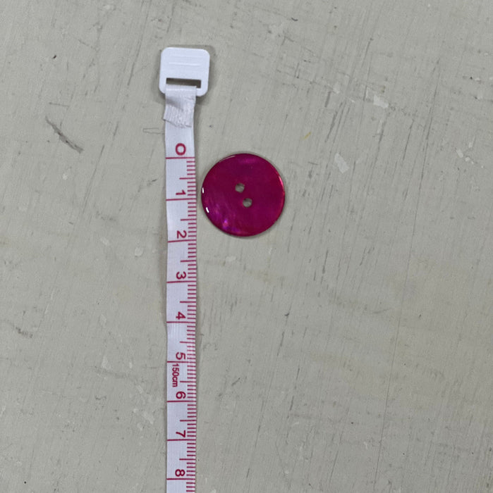 Agoya Shell Buttons - Cerise (20.5mm)-buttons-Wild and Woolly Yarns