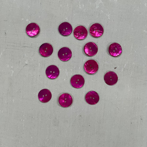 Agoya Shell Buttons - Cerise (20.5mm)-buttons-Wild and Woolly Yarns