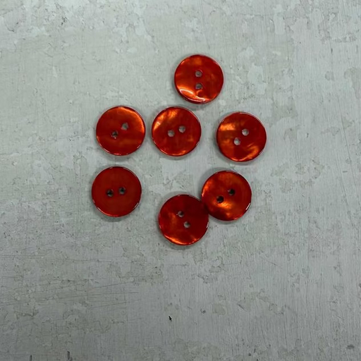 Agoya Shell Buttons - Orange (15mm)-buttons-Trendy Trims-Wild & Woolly Yarns