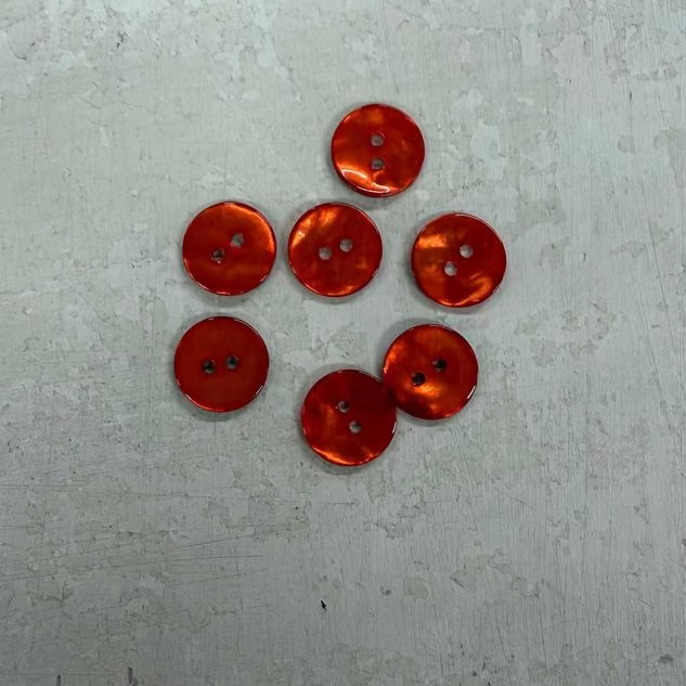 Agoya Shell Buttons - Orange (15mm)-buttons-Trendy Trims-Wild & Woolly Yarns