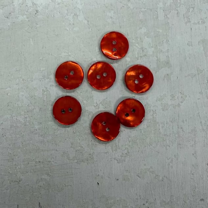 Agoya Shell Buttons - Orange (15mm)-Buttons-Trendy Trims-Wild & Woolly Yarns