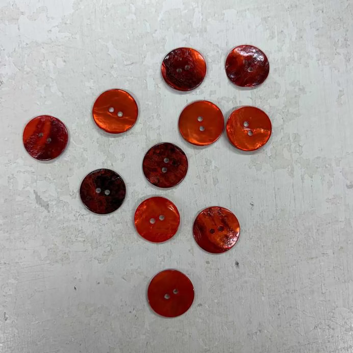 Agoya Shell Buttons - Orange (20.5mm)-buttons-Trendy Trims-Wild & Woolly Yarns