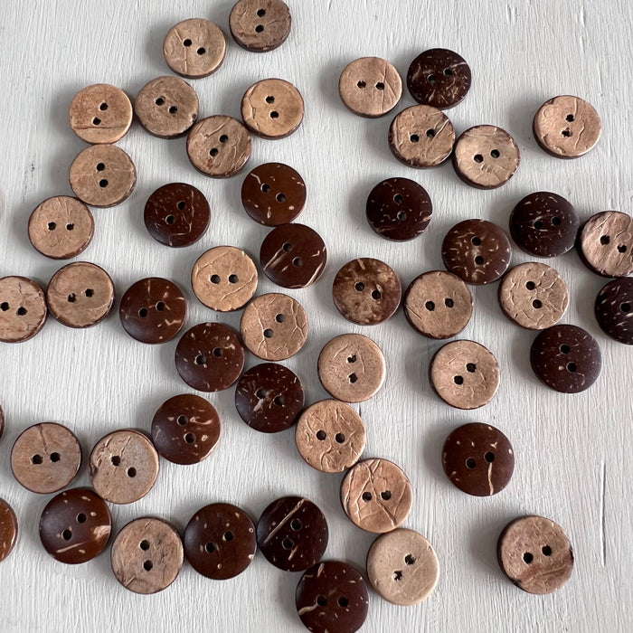Coconut Shell Buttons-buttons-Wild & Woolly Yarns-12 mm-Wild & Woolly Yarns