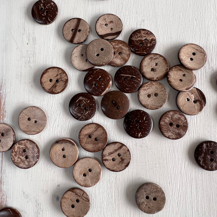 Coconut Shell Buttons-buttons-Wild & Woolly Yarns-12 mm-Wild & Woolly Yarns