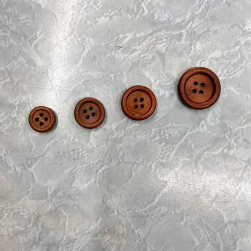 Wooden Buttons - Mid Brown-buttons-Wild &amp; Woolly Yarns