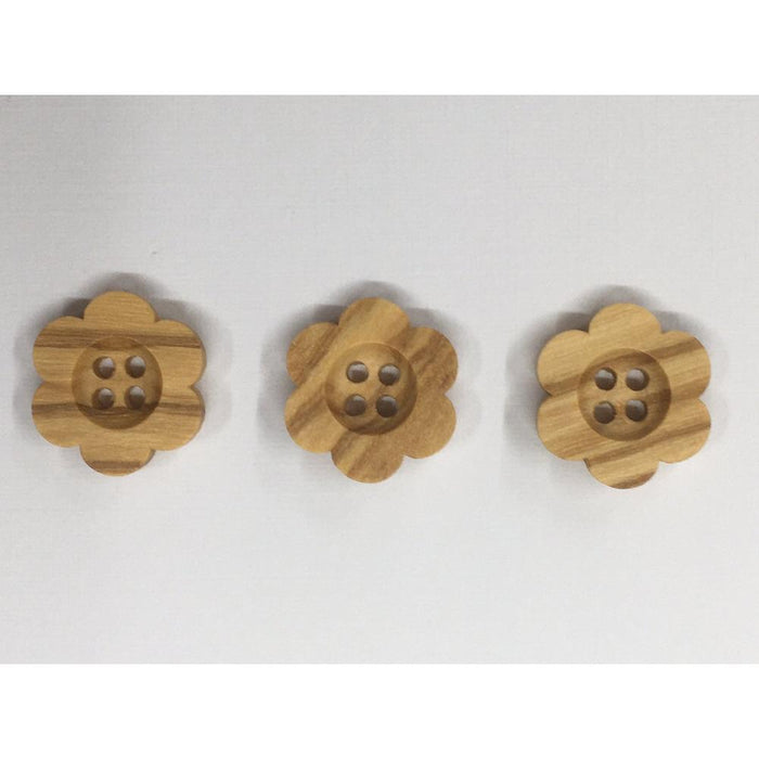 Wooden Flower Button - Made in Italy-buttons-Trendy Trims-Wild & Woolly Yarns