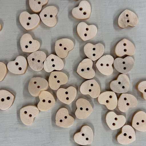 Wooden Heart Buttons (15mm)-buttons-Wild and Woolly Yarns