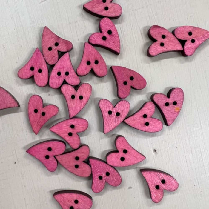 Wooden Heart Buttons - Coloured-buttons-Wild & Woolly Yarns-Purple-Wild & Woolly Yarns