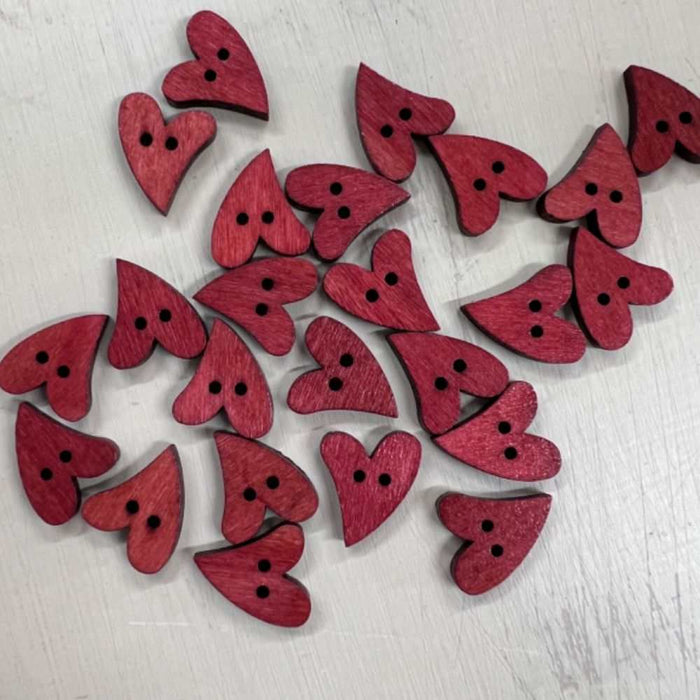 Wooden Heart Buttons - Coloured-buttons-Wild & Woolly Yarns-Purple-Wild & Woolly Yarns