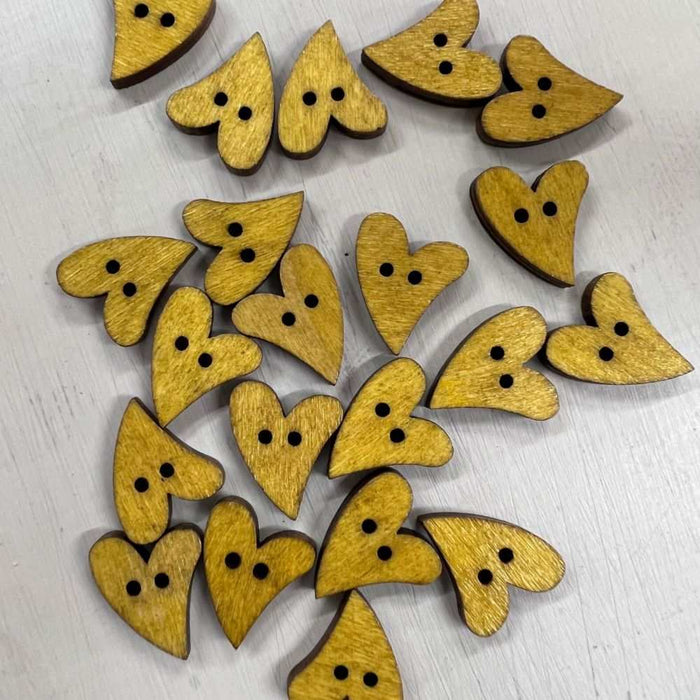 Wooden Heart Buttons - Coloured-buttons-Wild & Woolly Yarns-Purple-Wild & Woolly Yarns