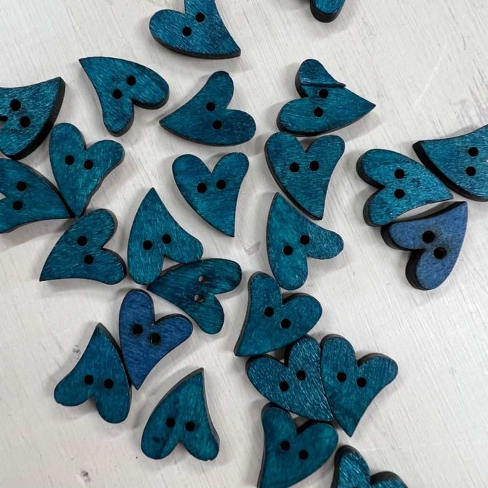 Wooden Heart Buttons - Coloured-buttons-Wild & Woolly Yarns-Purple-Wild & Woolly Yarns