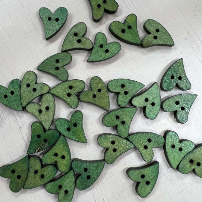 Wooden Heart Buttons - Coloured-buttons-Wild & Woolly Yarns-Purple-Wild & Woolly Yarns