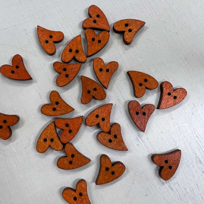 Wooden Heart Buttons - Coloured-buttons-Wild & Woolly Yarns-Purple-Wild & Woolly Yarns