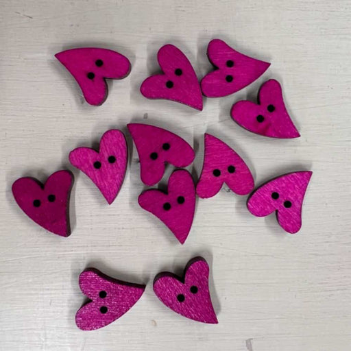 Wooden Heart Buttons - Coloured-buttons-Wild & Woolly Yarns-Purple-Wild & Woolly Yarns
