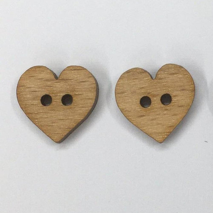 Wooden Heart Buttons - Made in Italy-buttons-Trendy Trims-Wild & Woolly Yarns