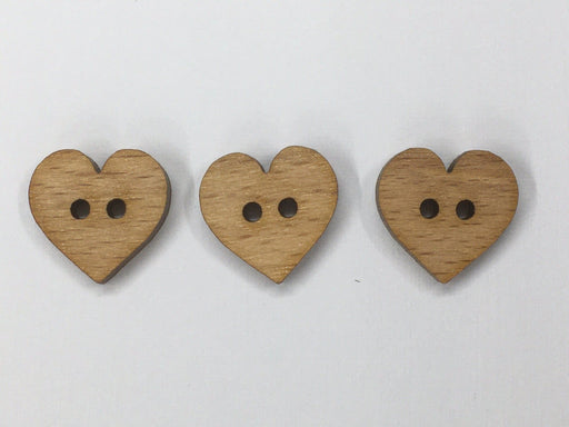 Wooden Heart Buttons - Made in Italy-buttons-Wild and Woolly Yarns