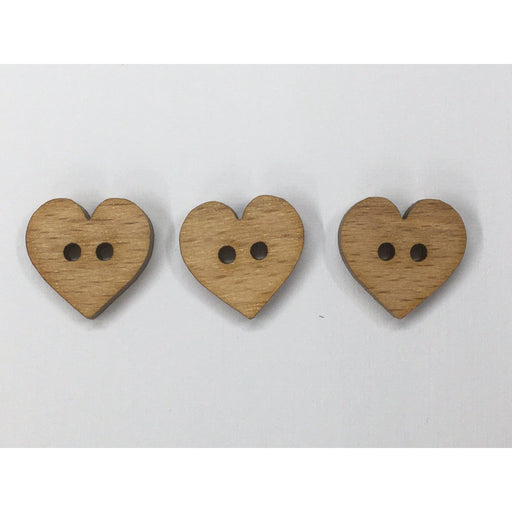 Wooden Heart Buttons - Made in Italy-buttons-Wild and Woolly Yarns
