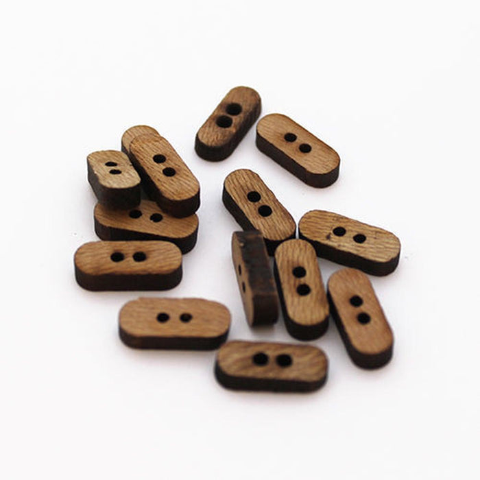 Wooden Oblong Button - Made in Italy-buttons-Trendy Trims-Wild & Woolly Yarns