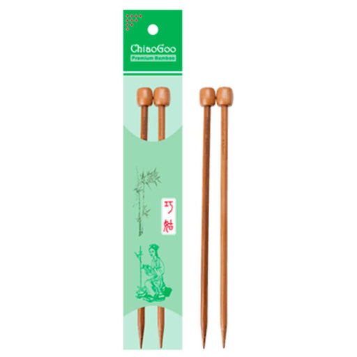 Bamboo Straight Knitting Needles - 33cm-needles & accessories-Wild and Woolly Yarns