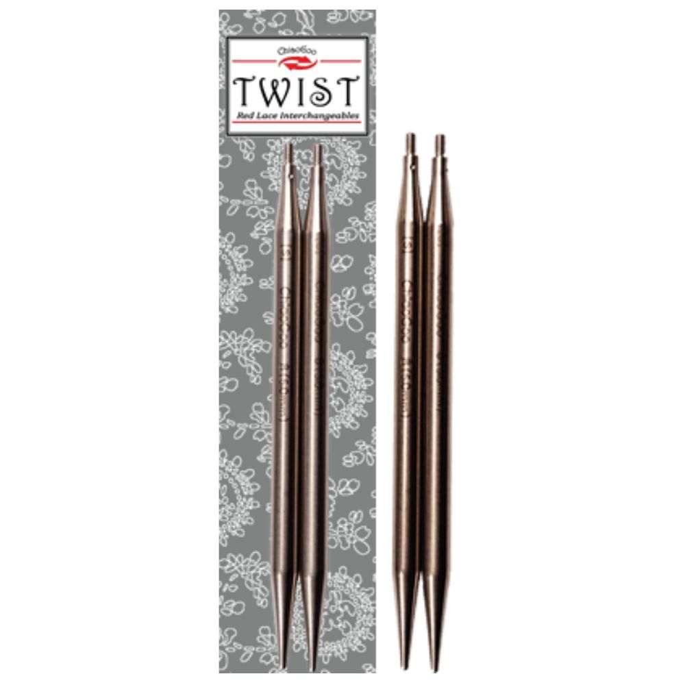 ChiaoGoo 3" Twist Stainless Steel Tips (8.0cm)-Needles & Accessories-Knit Knacks-1.50mm (US000) [M]-Wild & Woolly Yarns