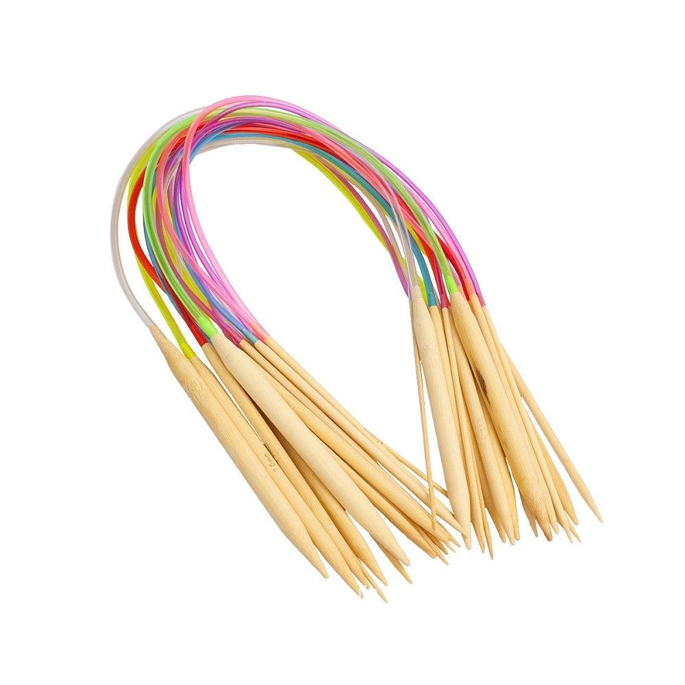 Circular Bamboo Knitting Needles (Set of 18)-Needles & Accessories-Wild & Woolly Yarns-40cm-Wild & Woolly Yarns