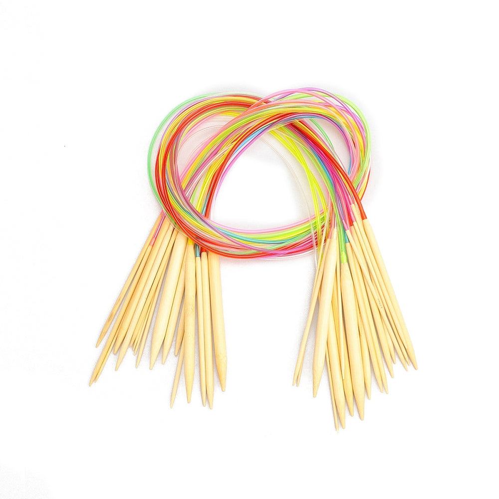 Circular Bamboo Knitting Needles (Set of 18)-Needles & Accessories-Wild & Woolly Yarns-60cm-Wild & Woolly Yarns