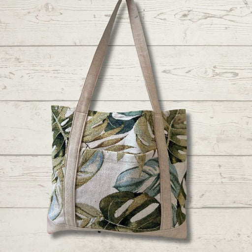 Knitting Bag - Cream Monseterra-needles & accessories-Wild and Woolly Yarns
