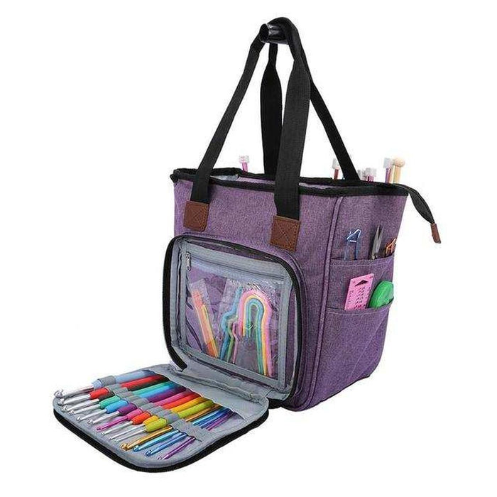 Knitting Bag - Oxford-needles & accessories-Countrywide Yarns-Purple-Wild & Woolly Yarns