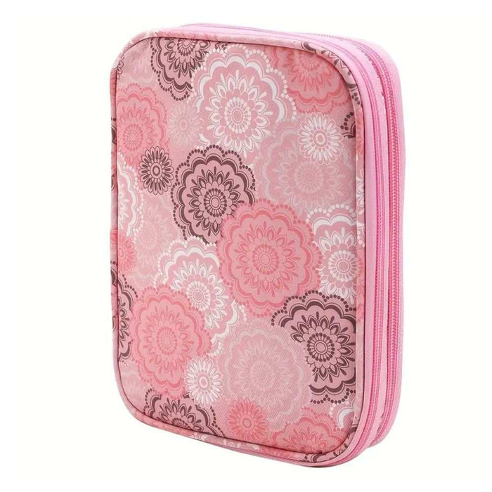 Knitting / Crochet Organiser-needles & accessories-Wild & Woolly Yarns-Peach Geometric-Wild & Woolly Yarns