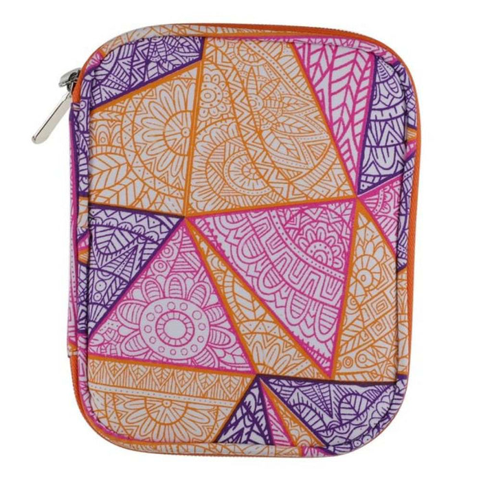 Knitting / Crochet Organiser-needles & accessories-Wild & Woolly Yarns-Peach Geometric-Wild & Woolly Yarns