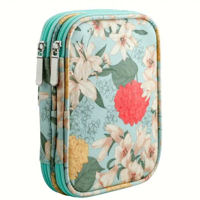 Knitting / Crochet Organiser-needles & accessories-Wild & Woolly Yarns-Peach Geometric-Wild & Woolly Yarns