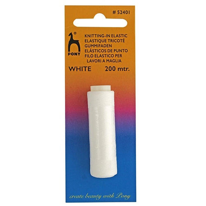 Knitting-In Elastic 200m-needles & accessories-Trendy Trims-White (52401)-Wild & Woolly Yarns