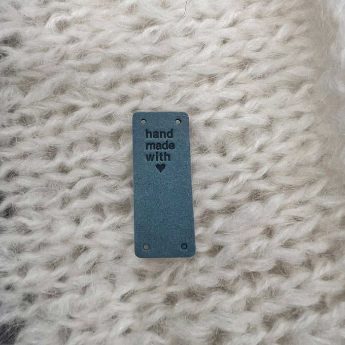 Leather Tag - Hand Made With Love-needles & accessories-Wild & Woolly Yarns-Brown-Wild & Woolly Yarns