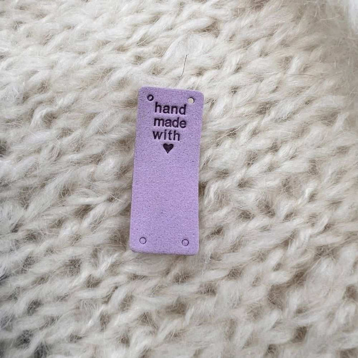 Leather Tag - Hand Made With Love-needles & accessories-Wild & Woolly Yarns-Brown-Wild & Woolly Yarns