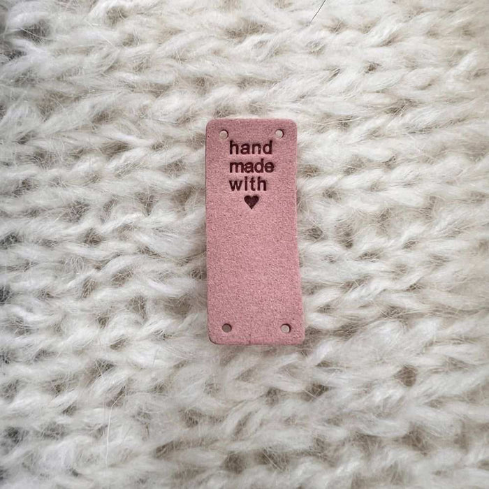 Leather Tag - Hand Made With Love-needles & accessories-Wild & Woolly Yarns-Brown-Wild & Woolly Yarns