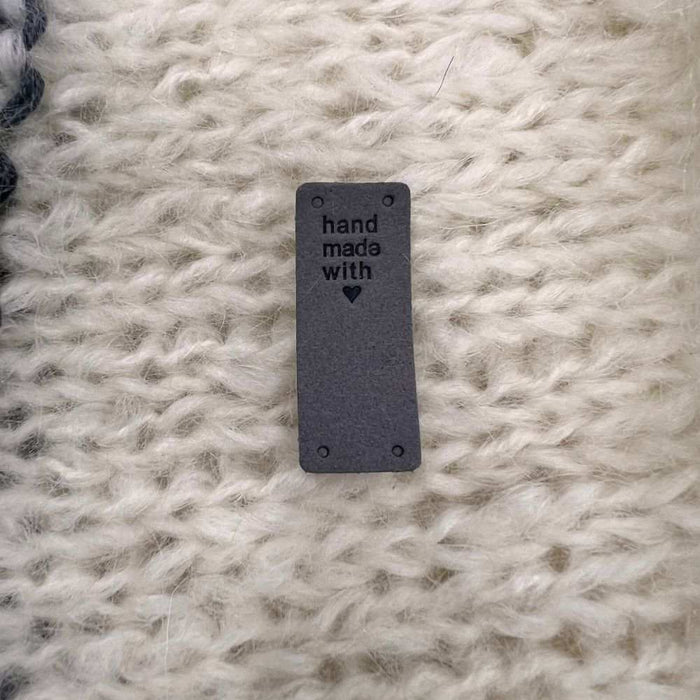 Leather Tag - Hand Made With Love-needles & accessories-Wild & Woolly Yarns-Brown-Wild & Woolly Yarns