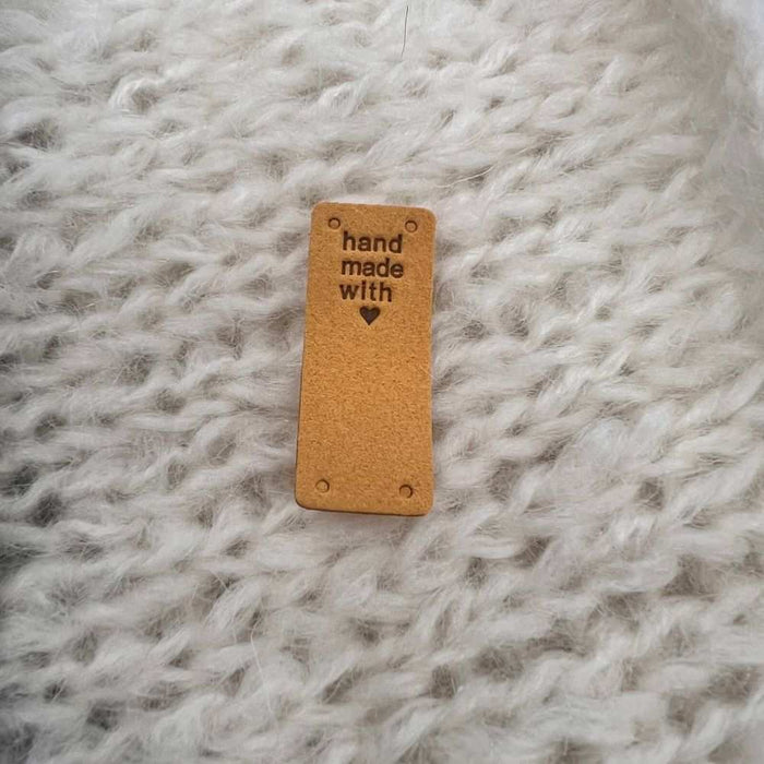 Leather Tag - Hand Made With Love-needles & accessories-Wild & Woolly Yarns-Brown-Wild & Woolly Yarns