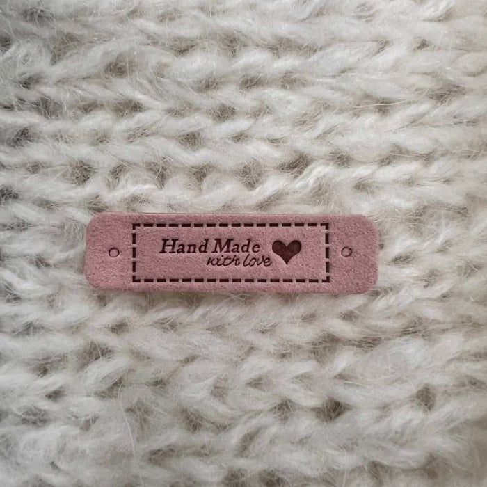 Leather Tag - Hand Made With Love (Flat)-needles & accessories-Wild and Woolly Yarns