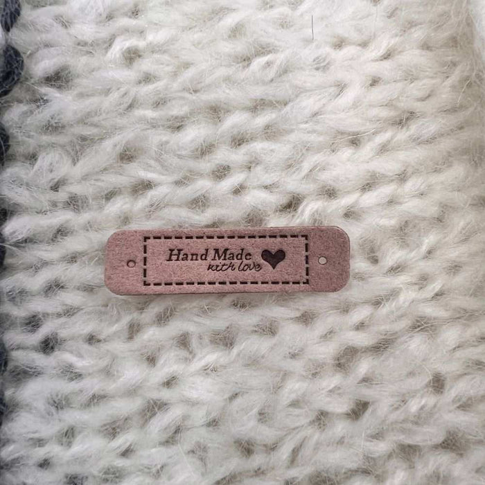 Leather Tag - Hand Made With Love (Flat)-needles & accessories-Wild and Woolly Yarns