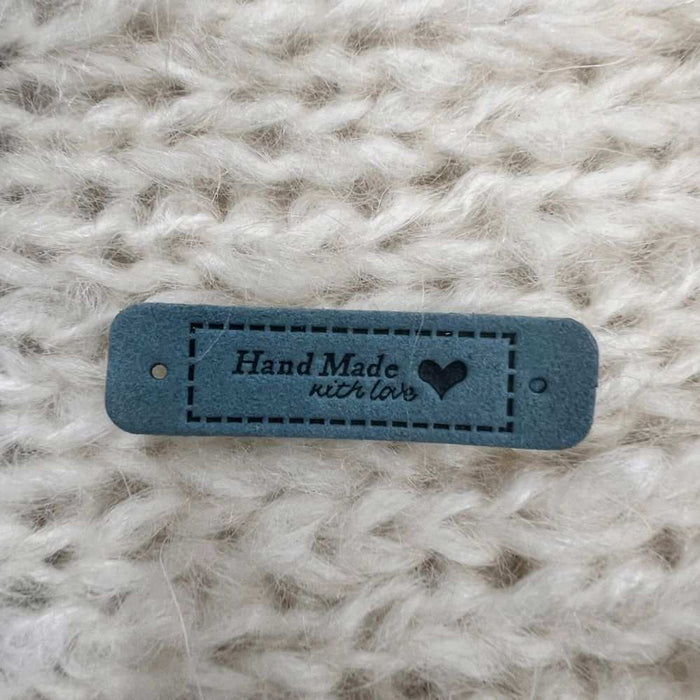 Leather Tag - Hand Made With Love (Flat)-needles & accessories-Wild and Woolly Yarns