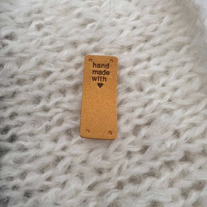 Leather Tag - Hand Made With Love-needles & accessories-Wild and Woolly Yarns