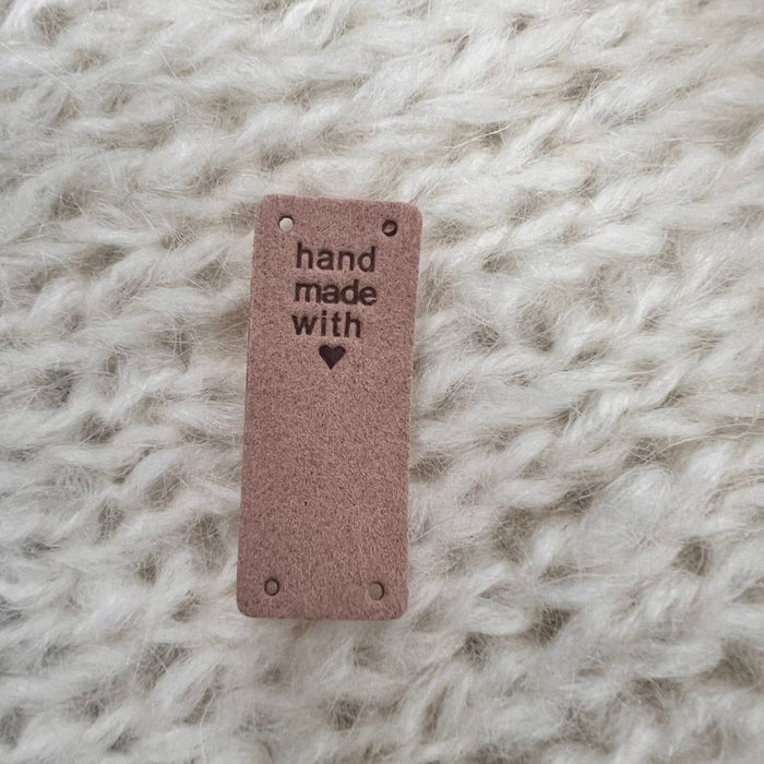 Leather Tag - Hand Made With Love-needles & accessories-Wild and Woolly Yarns