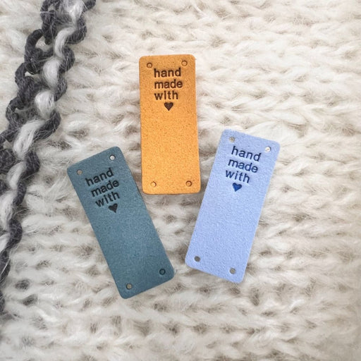 Leather Tag - Hand Made With Love-needles & accessories-Wild and Woolly Yarns