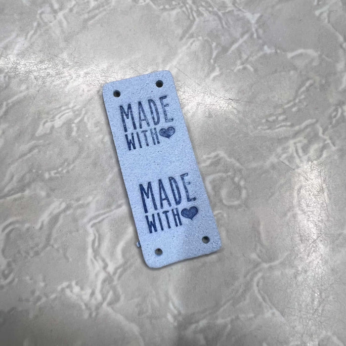 Leather Tag - Made With Love-needles & accessories-Wild & Woolly Yarns-Light Blue-Wild & Woolly Yarns