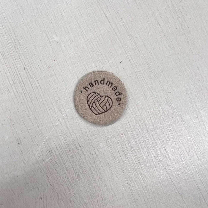 Leather Tag - Round Wool-needles & accessories-Wild & Woolly Yarns-Beige-Wild & Woolly Yarns